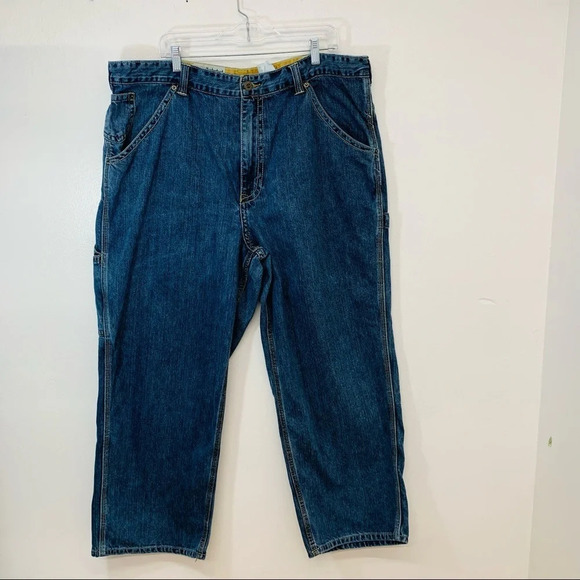 Timberland Mens Carpenter Jeans‎ Size 42  Outdoor Gear Blue Straight Inseam 28" - Picture 1 of 11